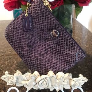 Authentic Coach Purple Snakeskin Wistlet